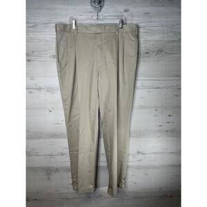 Jos. A. Bank Dress Pants Mens 40x32 Stone Khaki Stays Cool Pleated Chino Cotton